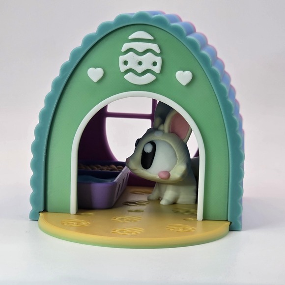 3D Printed Easter Bunny Rainbow Egg House Pet playset - Picture 3 of 5